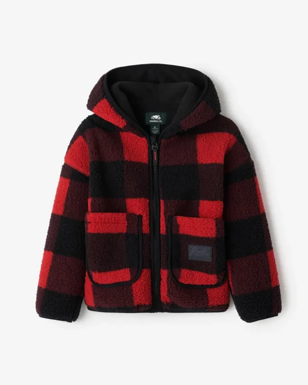 Hot Roots Toddler Shearling Fleece Zip Hoodie CABIN RED