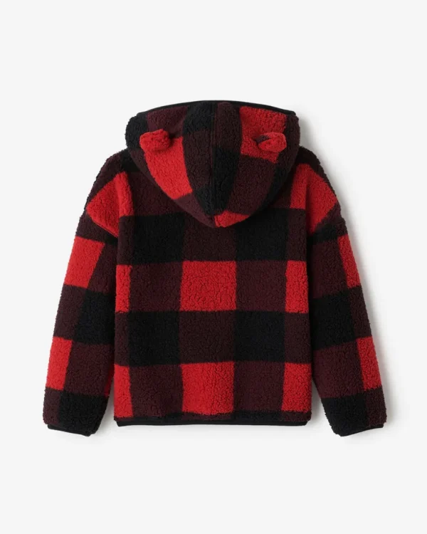 Hot Roots Toddler Shearling Fleece Zip Hoodie CABIN RED