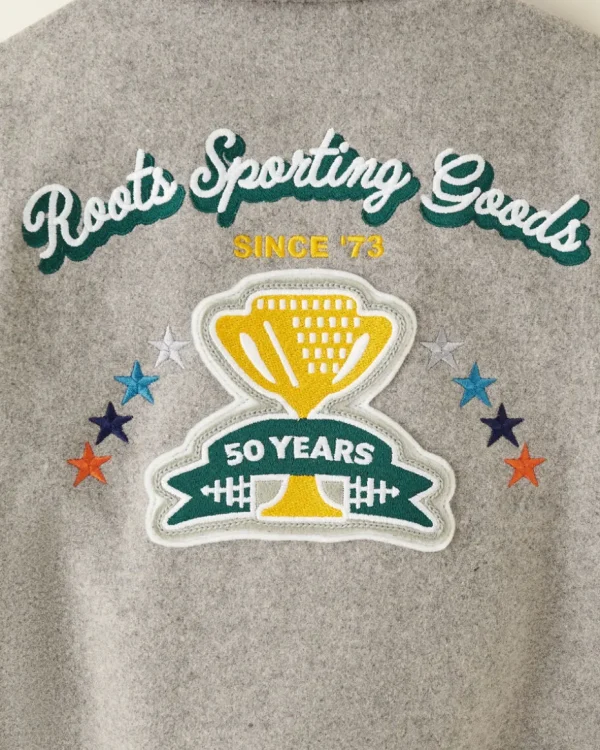 Best Roots Toddler Sporting Goods Varsity Jacket GREY