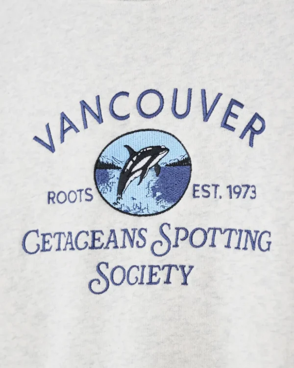 Best Roots Vancouver Club Crew Sweatshirt WHITE MIX