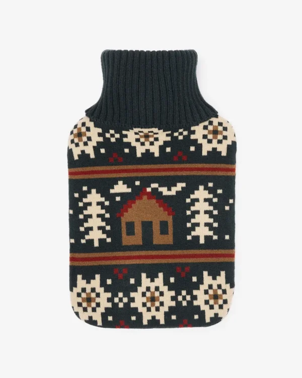 Discount Roots Winter Cabin Hot Water Bottle VARSITY GREEN