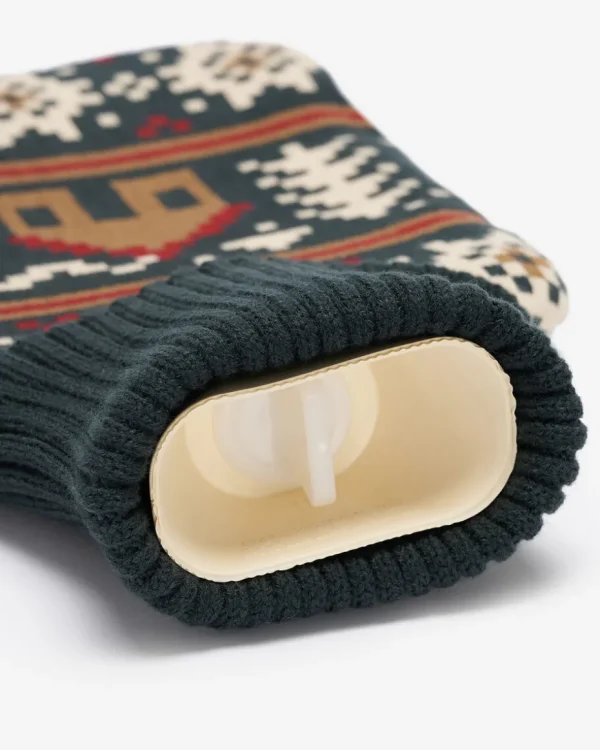 Discount Roots Winter Cabin Hot Water Bottle VARSITY GREEN