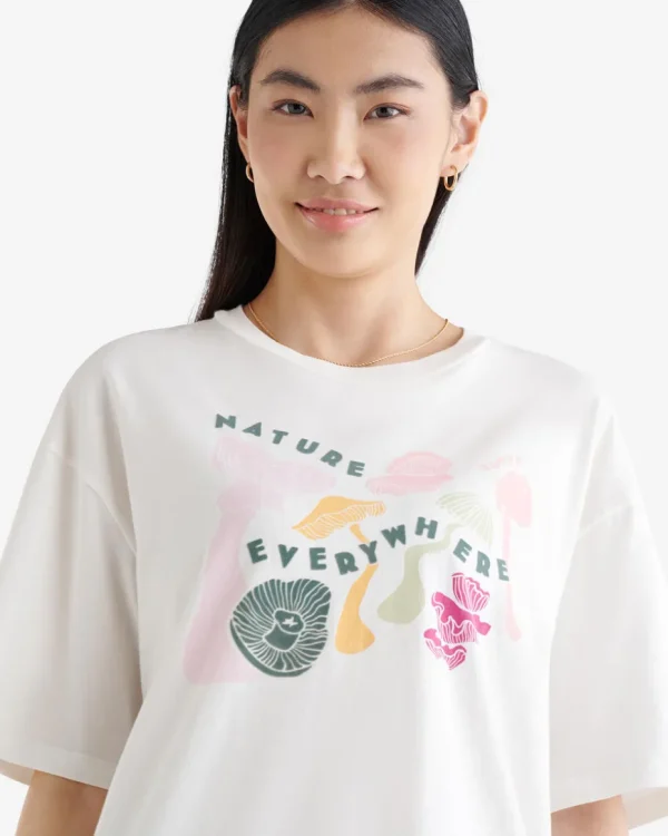 Fashion Roots Womens Nature Everywhere Relaxed T-shirt EGRET