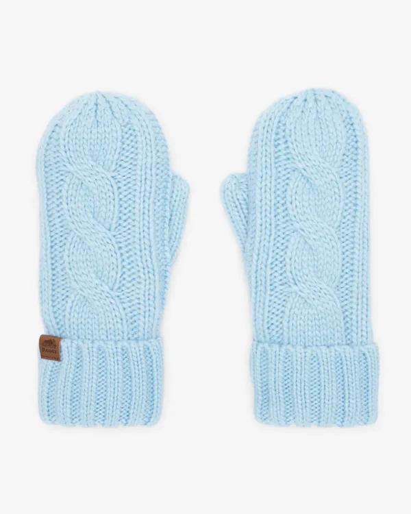 Flash Sale Roots Womens Olivia Cable Mitten CLEAR SKY BLUE