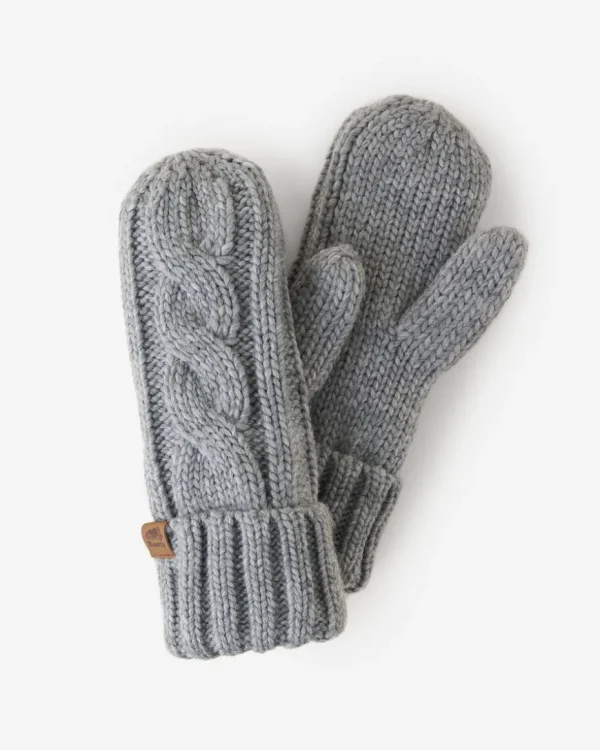 Shop Roots Womens Olivia Cable Mitten MEDIUM GREY MIX