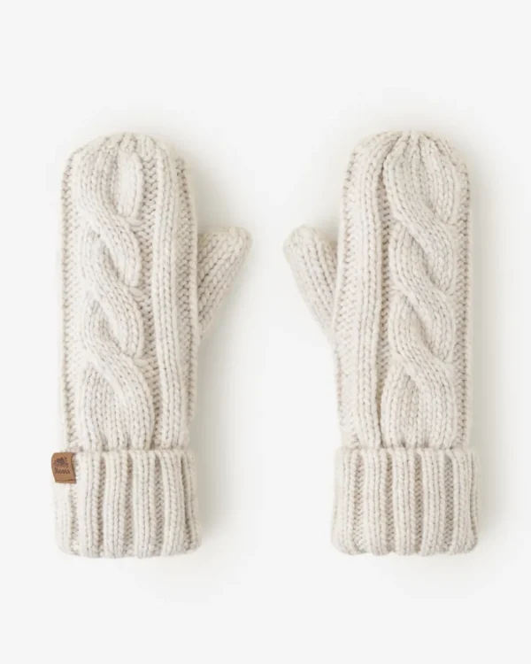 Clearance Roots Womens Olivia Cable Mitten OATMEAL MIX