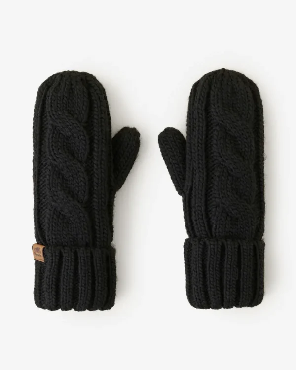 Fashion Roots Womens Olivia Cable Mitten BLACK