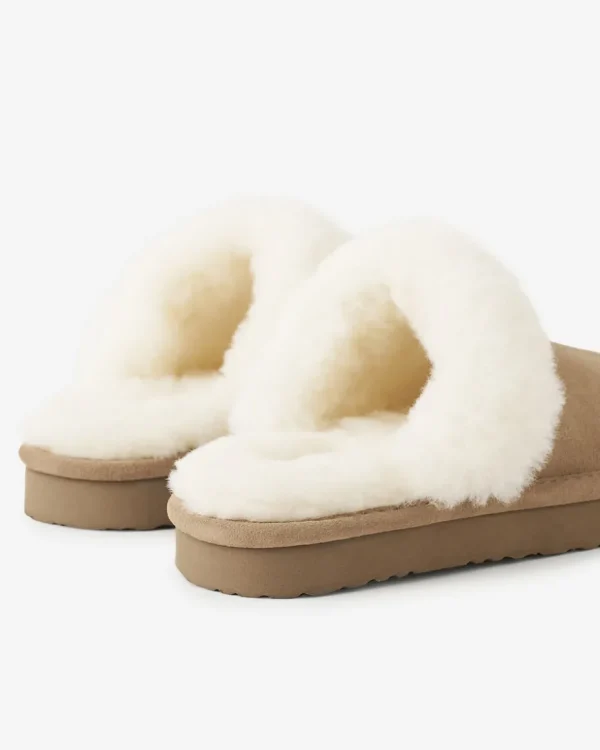 Online Roots Womens Shearling Platform Slipper